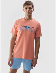 4F Pánské tričko s potiskem - oranžové
