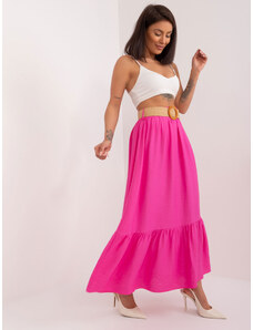Fashionhunters Tmavě růžová vzdušná sukně s volány