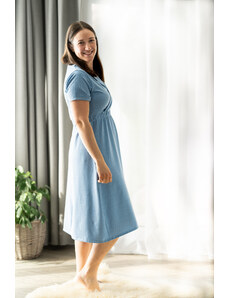 Kojicí a těhotenské šaty Melek 3v1 Oriclo modrý puntík