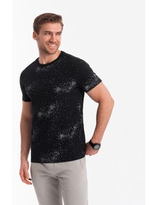 Ombre Men's full-print t-shirt with scattered letters - black