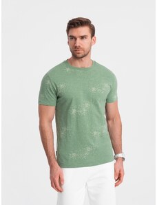 Ombre Men's full-print t-shirt with scattered letters - green