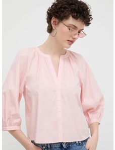 Bavlněná košile Desigual GISELLE růžová barva, regular, 24SWBW12
