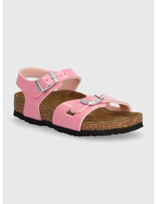 Dětské sandály Birkenstock Rio Kids BF Patent růžová barva