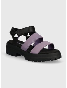 Kožené sandály Timberland London Vibe dámské, fialová barva, na platformě, TB0A63GGEAJ1