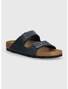 Kožené pantofle Birkenstock Arizona dámské, tmavomodrá barva, 1027072