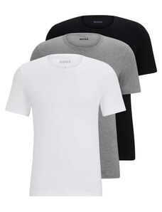 BOSS trička pánská 3-balení - černá, bílá, šedá