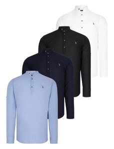 SET OF FOUR G783 DEWBERRY JUDGE COLLAR SHIRT-BLACK-WHITE-NAVY-BLUE