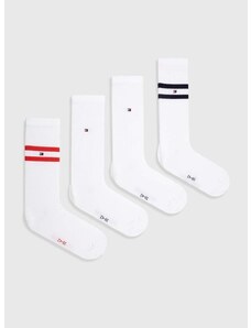 Ponožky Tommy Hilfiger 4-pack pánské, bílá barva, 701227433