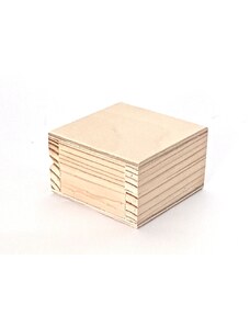 Dřevěná krabička s víkem na mince ETUE - 6,5 x 6,5 x 4 cm, přírodní