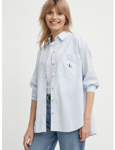 Bavlněná košile Calvin Klein Jeans relaxed, s klasickým límcem