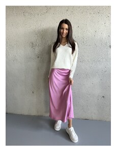 Fashion Lounge Saténová sukně růžová