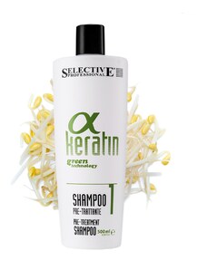 Selective Professional Čistící hloubkový šampón před keratinovém (zažehlovacím) ošetření č.1 - ALPHA KERATIN - SHAMPOO PRE-TRATTANTE 500 ml