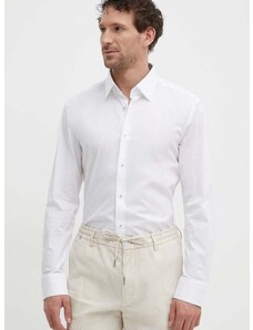 Košile BOSS pánská, bílá barva, slim, s klasickým límcem, 50512652