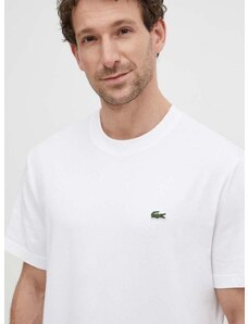 Bavlněné tričko Lacoste bílá barva