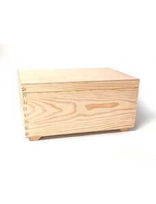 Dřevěná krabička s víkem a dvěma organizéry - 30 x 20 x 15 cm, přírodní