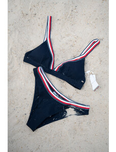 Tommy Hilfiger high leg spodní díl plavek bikini - modrá