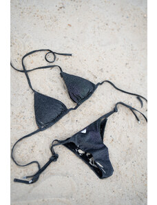 Emporio Armani Underwear Emporio Armani Lurex Textured set plavek na zavazování - černá