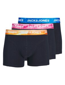 JACK & JONES Boxerky 'LUCA' modrá / námořnická modř / oranžová / pink