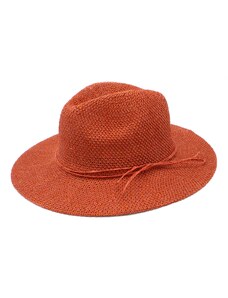 Hologramme Paris Dámský letní fedora klobouk Martha cihlově červený