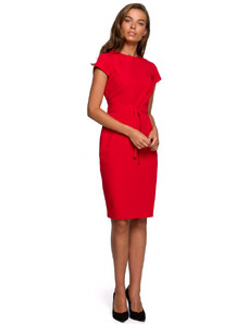 Style šaty s páskem na červené model 18003028 - STYLOVE