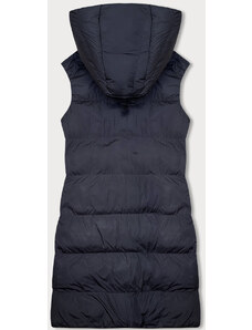 MELYA MELODY Tmavě modro-černá oboustranná ovesrsize vesta s kapucí (V724)