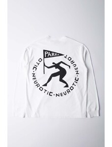 Bavlněné tričko s dlouhým rukávem by Parra Neurotic Flag Long Sleeve bílá barva, s potiskem, 51211