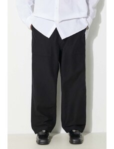 Bavlněné kalhoty Carhartt WIP Hayworth Pant černá barva, ve střihu chinos, I033135.8902