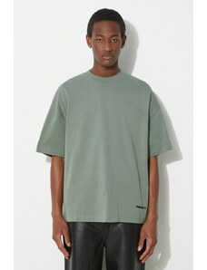 Bavlněné tričko Carhartt WIP S/S Link Script zelená barva, s aplikací, I031373.22RXX