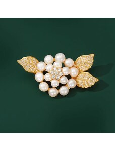 Éternelle Luxusní perlová brož se zirkony Stella