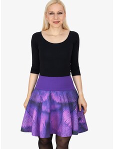 MAUU Kolová sukně AMELIA - fialová pírka