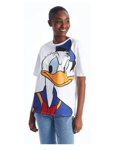 LC Waikiki LCW Vision Crew Neck Donald Duck Printed Short Sleeve Oversize Women's T-Shirt