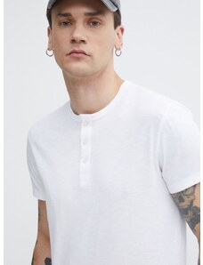 Bavlněné tričko Superdry bílá barva