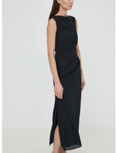Bavlněné šaty Samsoe Samsoe SAHIRA černá barva, maxi, F24100120