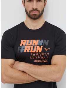 Běžecké tričko Mizuno Core Run černá barva, s potiskem, J2GAB008