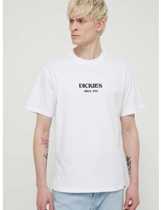 Bavlněné tričko Dickies MAX MEADOWS TEE SS bílá barva, s potiskem, DK0A4YRL