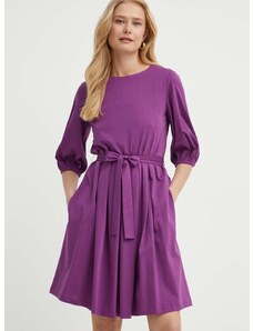 Bavlněné šaty Weekend Max Mara fialová barva, mini, 2415621072600