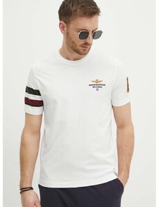 Bavlněné tričko Aeronautica Militare bílá barva, s aplikací, TS2230J592