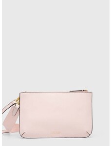 Kožená kabelka Lauren Ralph Lauren růžová barva, 431920066