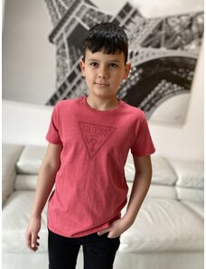 Chlapecké tričko s krátkým rukávem GUESS, cihlově červené CORE