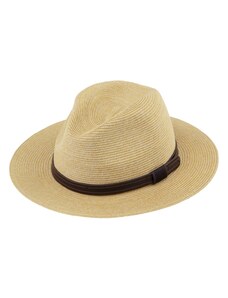 Letní Fedora klobouk s koženým páskem - Fiebig Beige