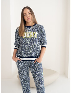 DKNY pyžamo mikina + tepláky - tmavě modrá