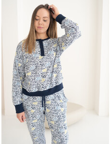 DKNY pyžamo mikina + tepláky - modré logo