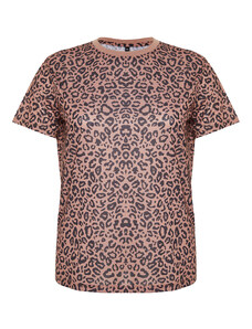 Trendyol Curve Brown Animal Pattern Boyfriend Knitted T-shirt