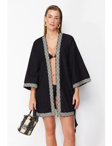 Trendyol Black Mini Woven Kimono & Kaftan