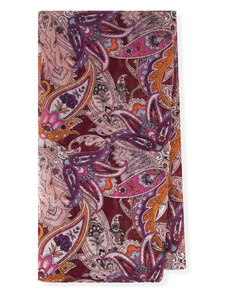 Dámský jemný šátek s orientálními vzory Wittchen, vínovo-růžová, polyester