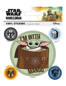 Pyramid International Vinylové samolepky Star Wars: The Mandalorian 3 - I M With Mando