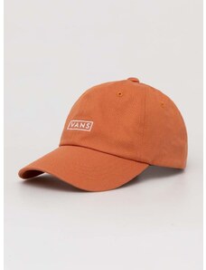 Bavlněná baseballová čepice Vans oranžová barva, s potiskem