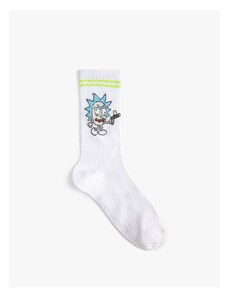 Koton Rick and Morty Crewneck Socks Licensed, Embroidered