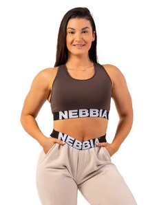 Nebbia Sportovní podprsenka se střihem Cross Back 410 brown XS