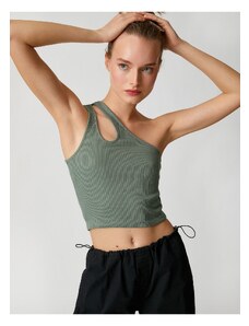 Koton Crop Ribbed Athlete One Shoulder with Window Detail